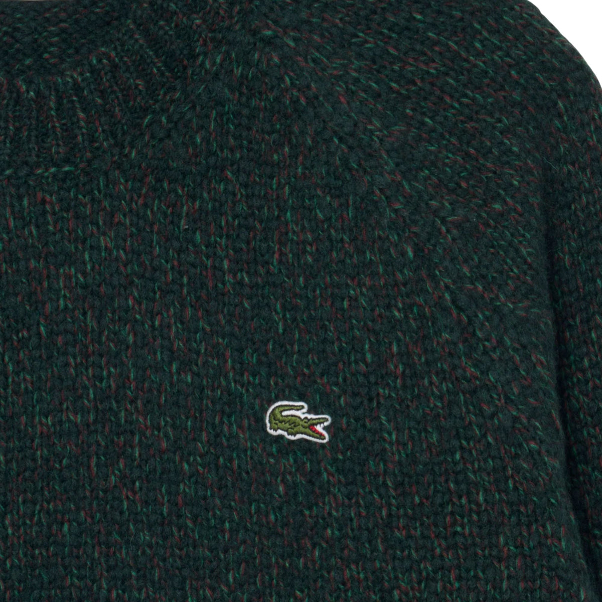 Lacoste Mercerized Knit Wool Cardigan - Green Mix