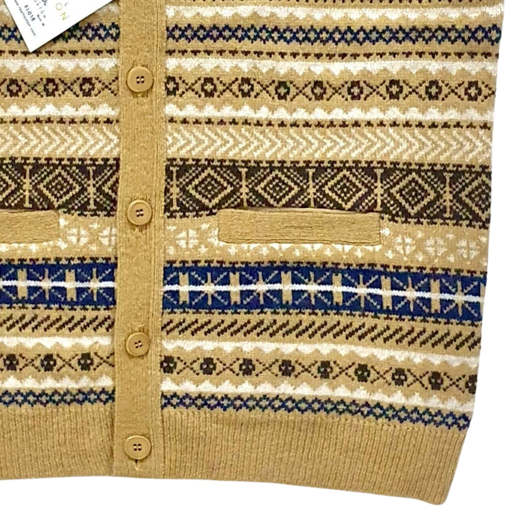 Real Hoxton Fair Isle Sleeveless Cardigan - Bronze