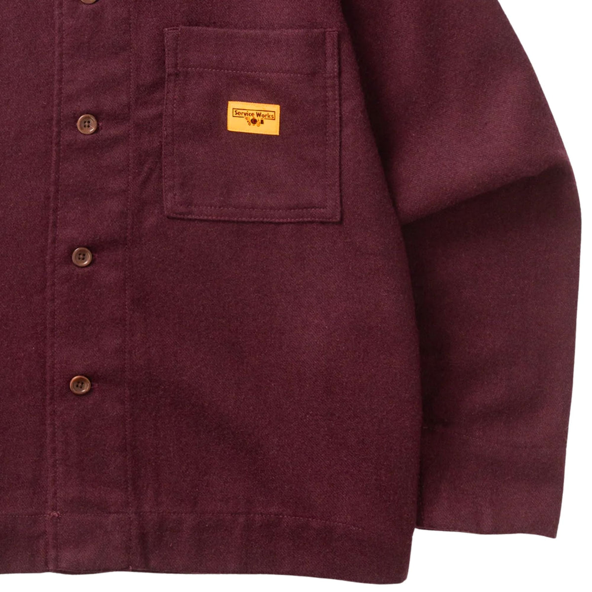 Service Works Flannel FOH Overshirt - Burgundy