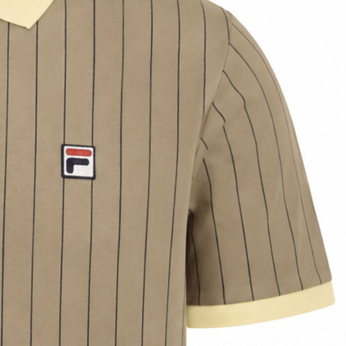 Fila Vintage BB1 Classic Vintage Striped Polo Shirt - Double Cream
