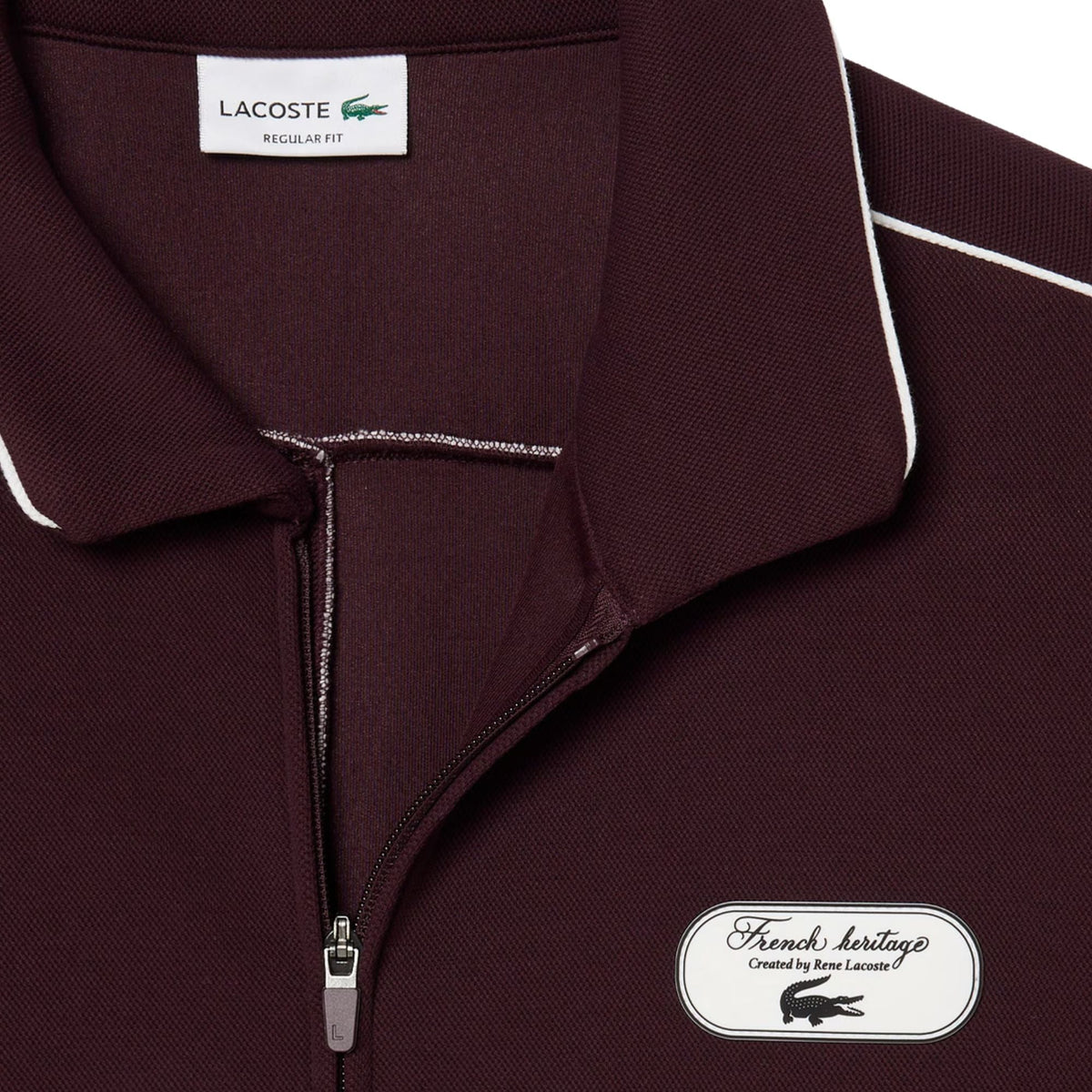 Lacoste Tennis Heritage Zipped Badge Accent Sweatshirt - Merlot