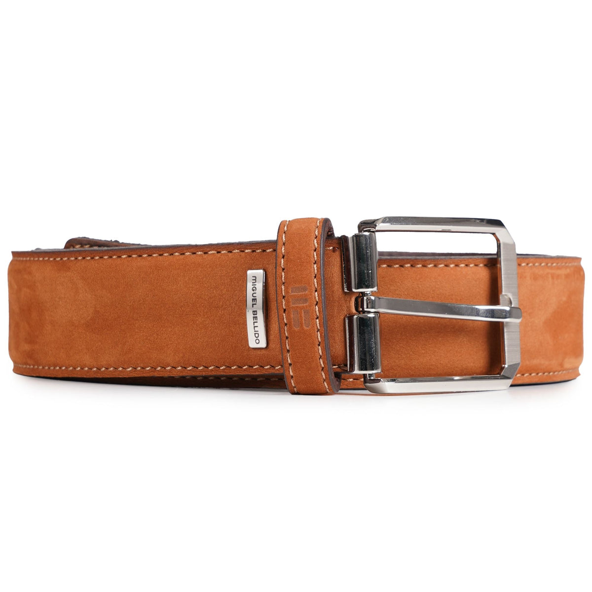 Miguel Bellido Belts Suede Belt - Tan Brown