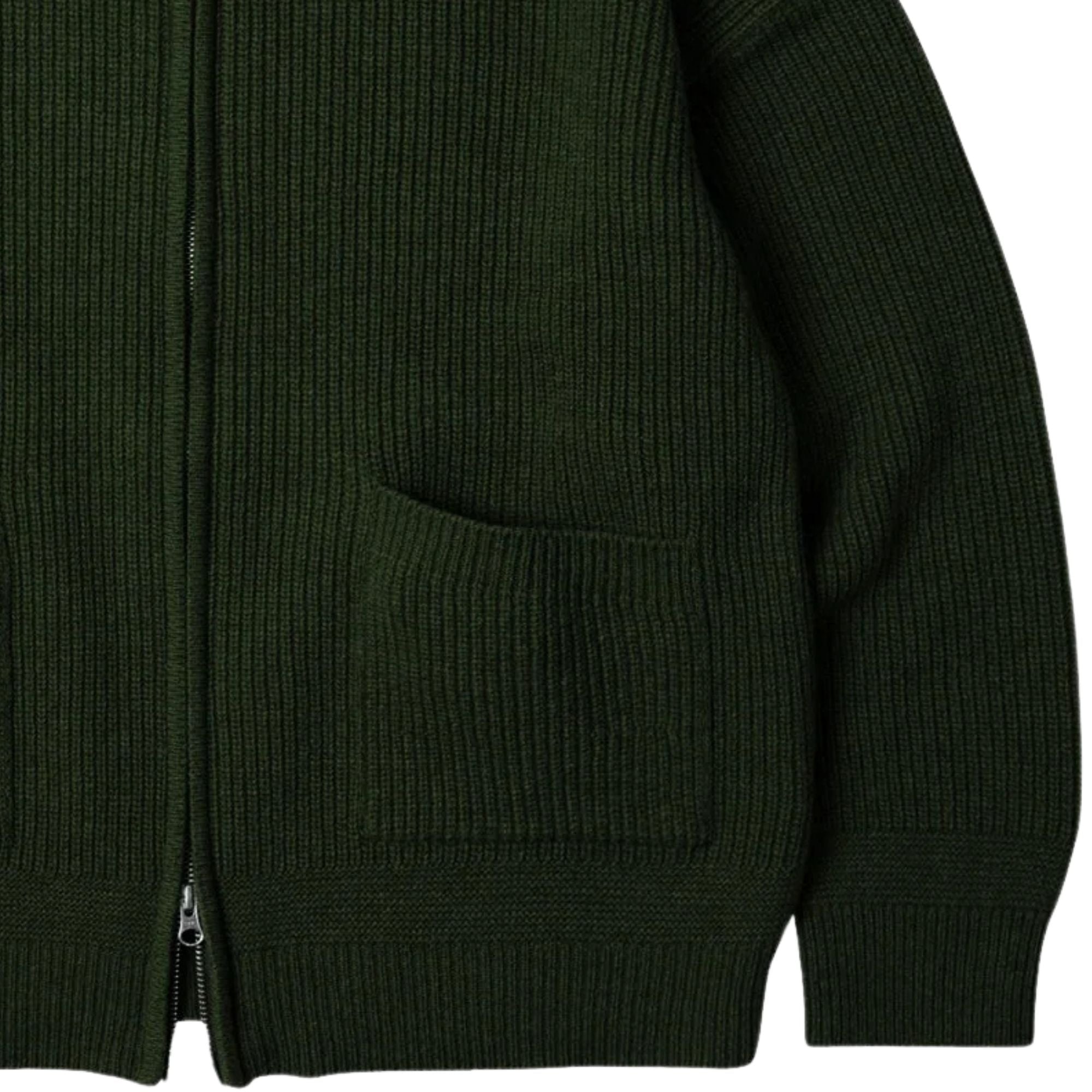 FrizmWORKS Wool Deck Zip Up Cardigan - Forest Green