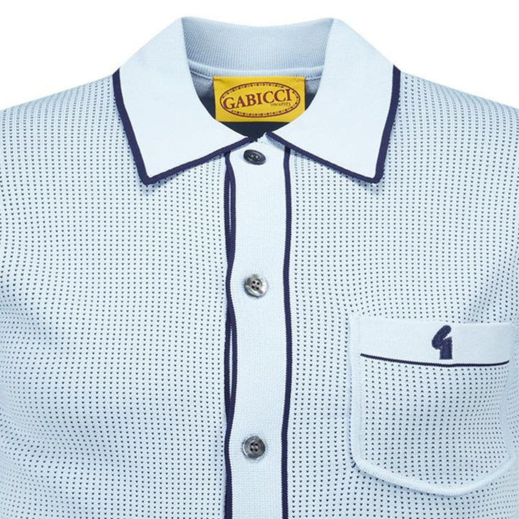 Gabicci Vintage Di Lello Knit Polo - Surf