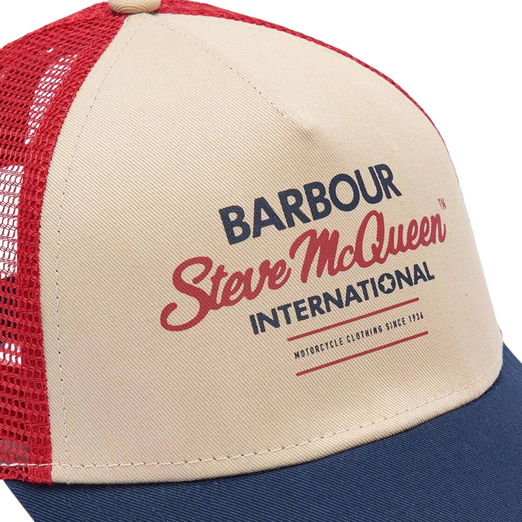 Barbour International SMQ Trucker Cap - Navy/Red
