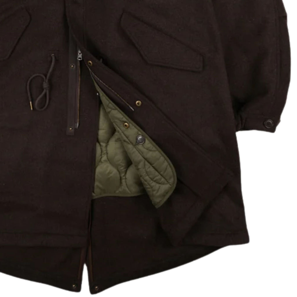 FrizmWORKS Wool Vincent Fishtail Parka - Brown