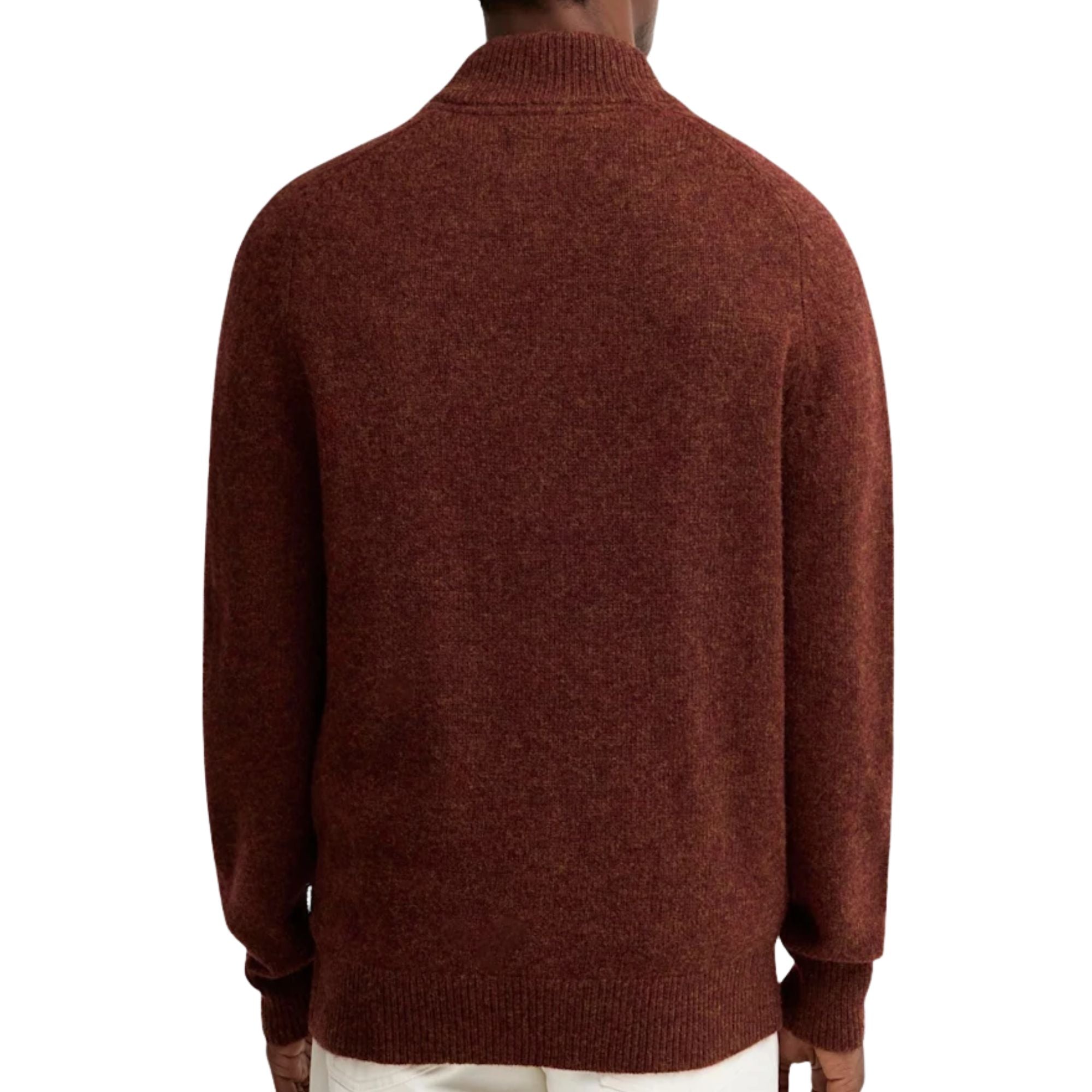 Barbour Talder Zip Through Knitted Jumper - Russet