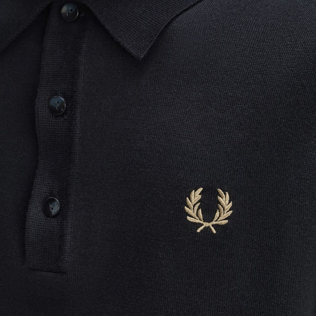 Fred Perry Staple Cotton Knitted Shirt - Black