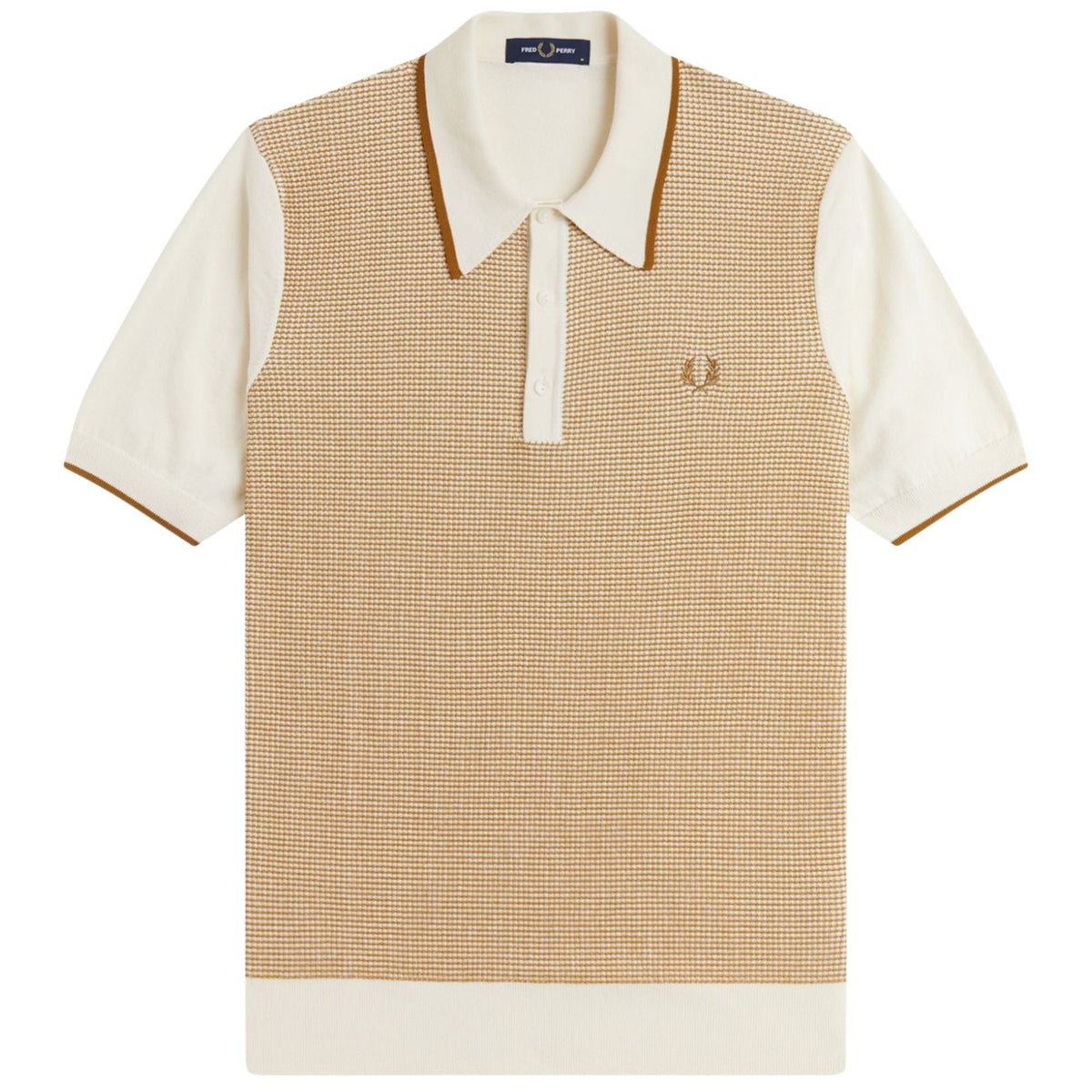 Fred Perry Tonic Waffle Knitted Shirt - Ecru