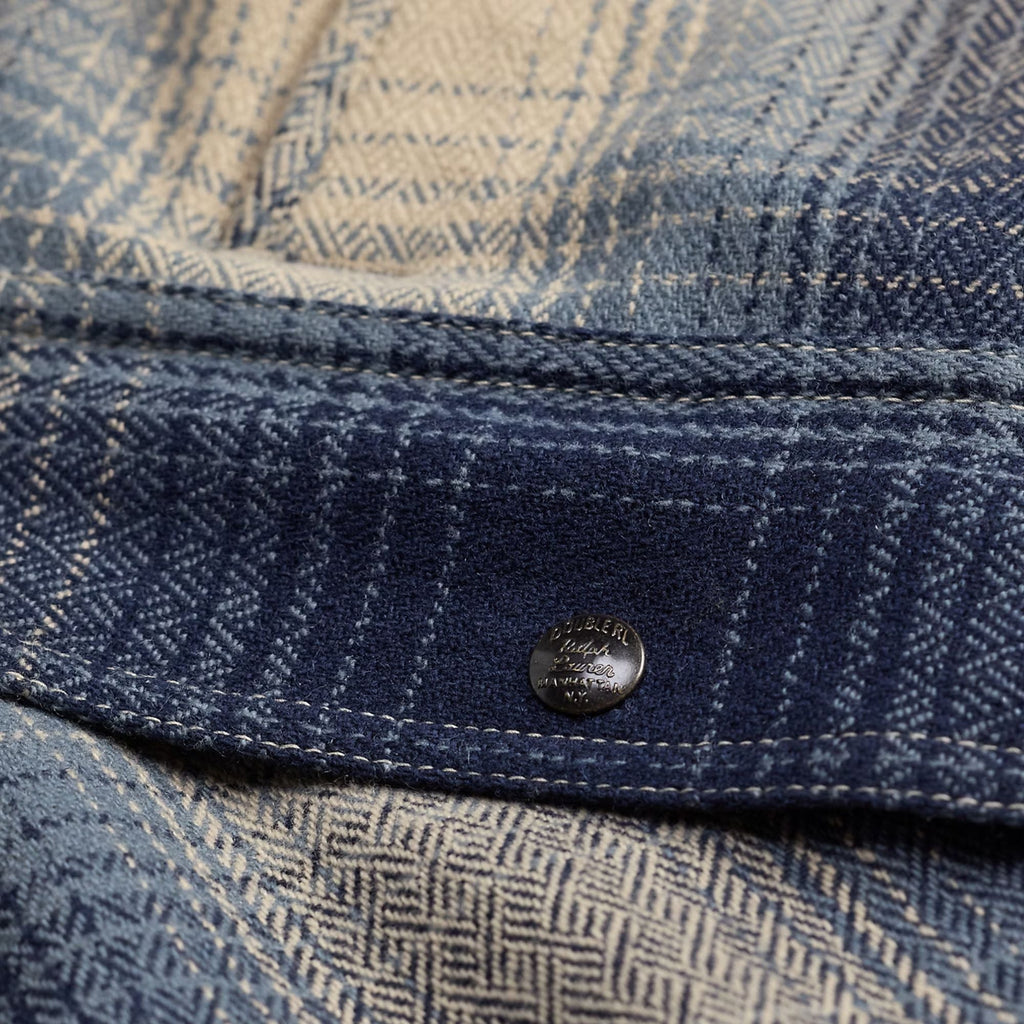 RRL by Ralph Lauren Plaid Wool Twill Overshirt - Blue/Cream