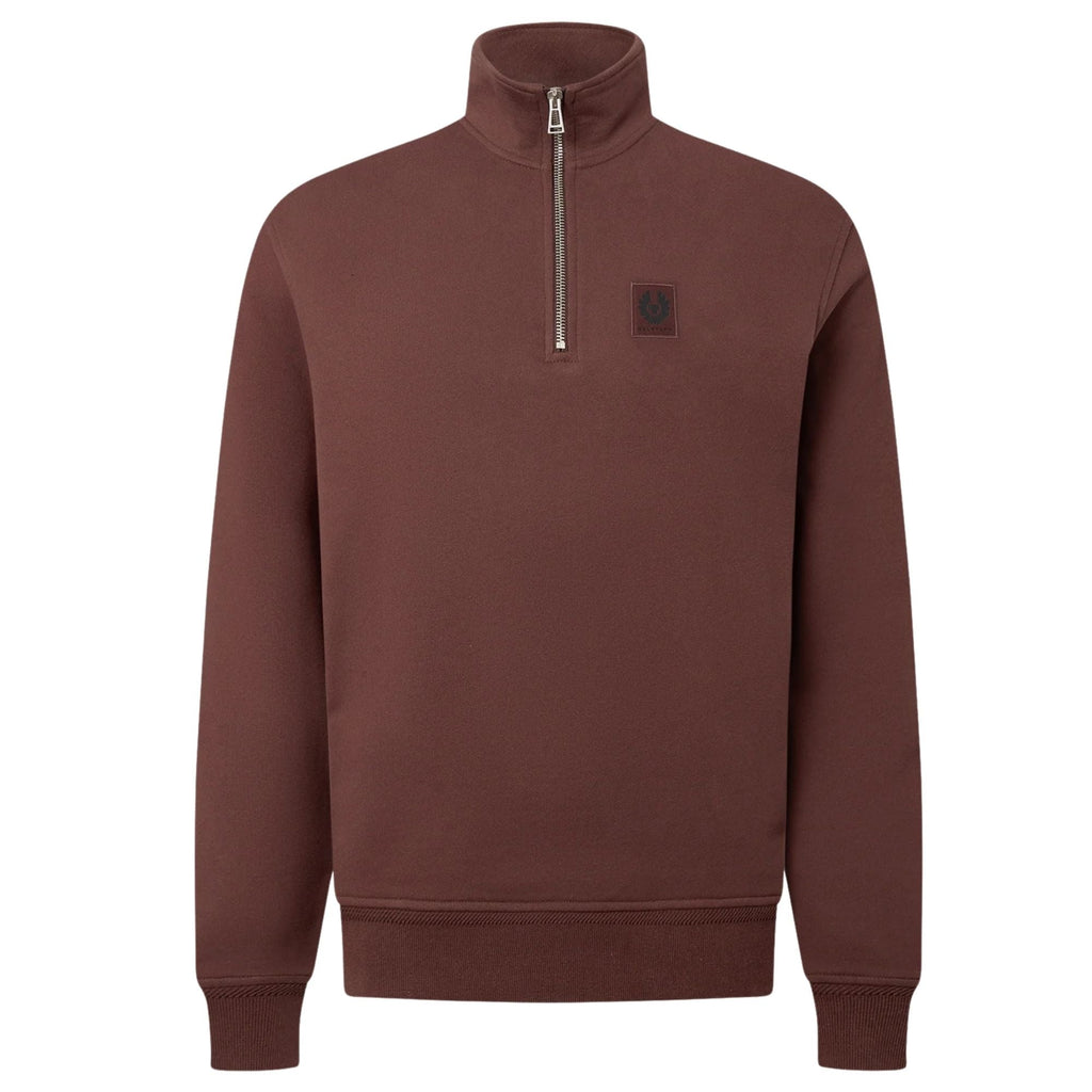 Belstaff Quarter Zip Sweatshirt - Oxblood