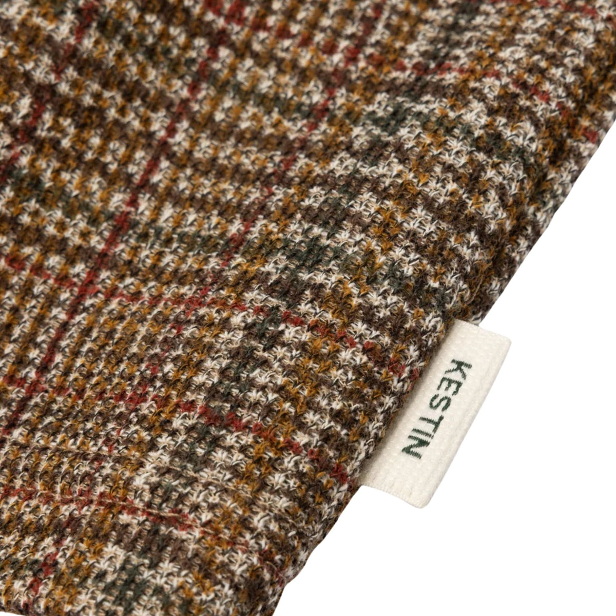 Kestin Printed Check Jersey Portree Overshirt - Peat