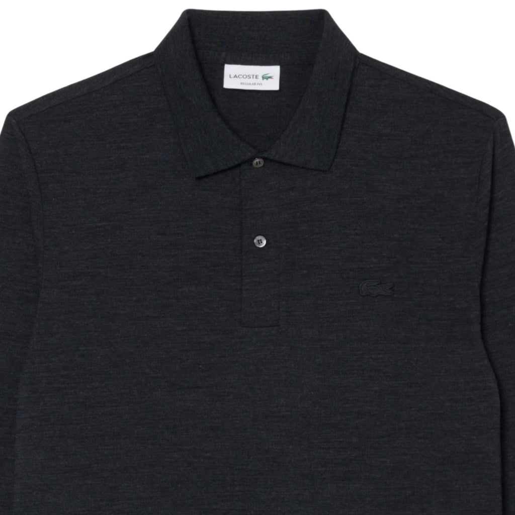 Lacoste Regular Fit Long Sleeved Wool Polo Shirt - Grey