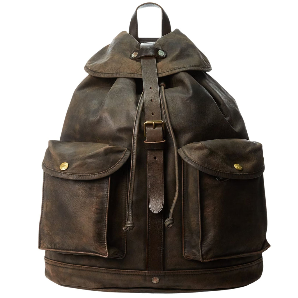 RRL by Ralph Lauren Leather Rucksack - Black/Brown