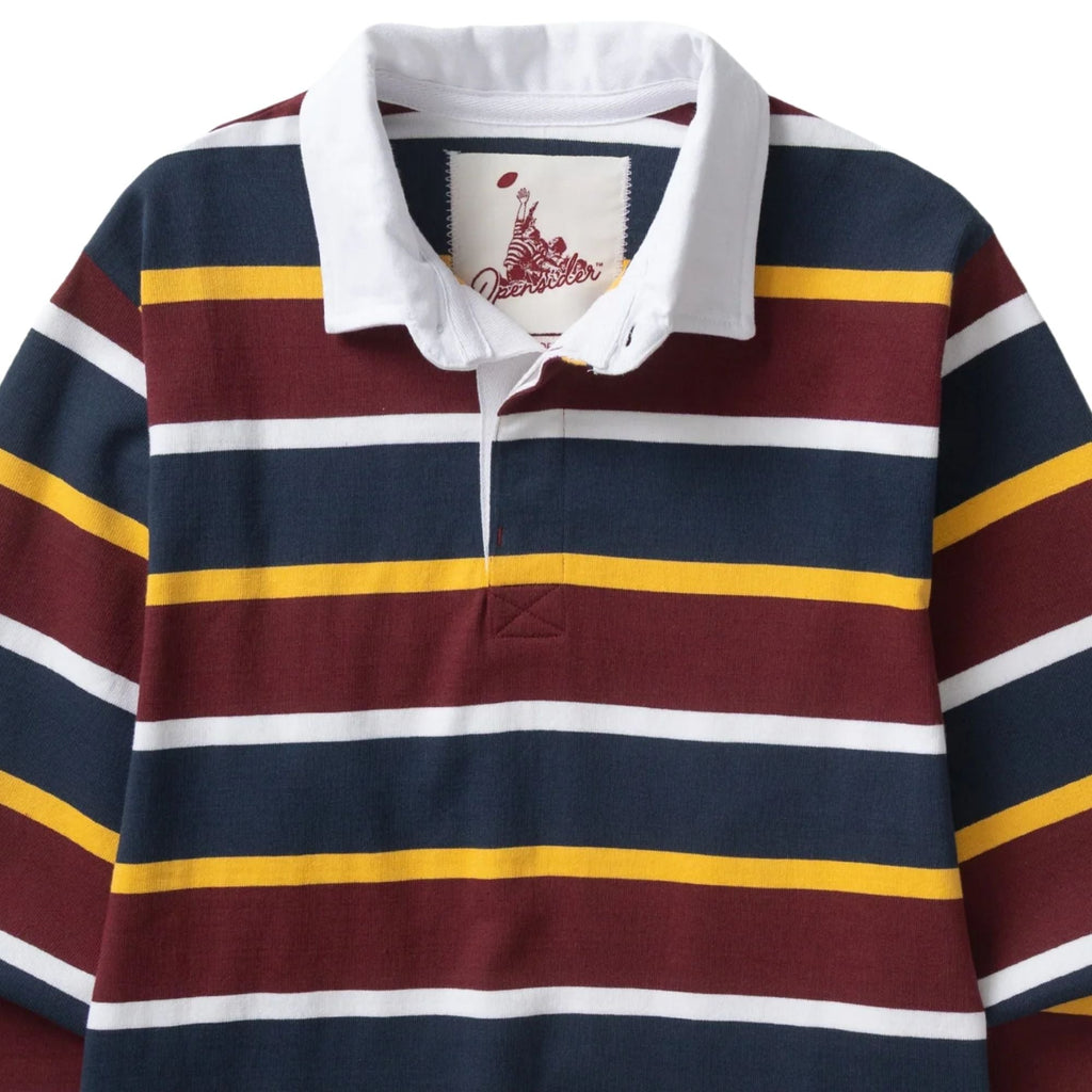 Opensider Classic Rugby Shirt - Burgundy Multi-Stripe