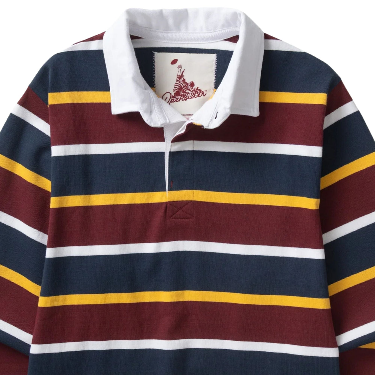 Opensider Classic Rugby Shirt - Burgundy Multi-Stripe
