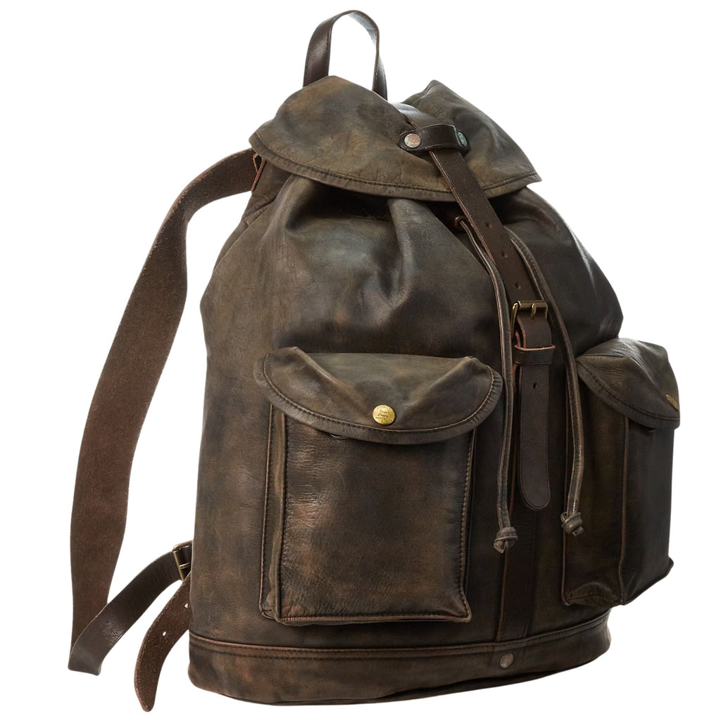 RRL by Ralph Lauren Leather Rucksack - Black/Brown