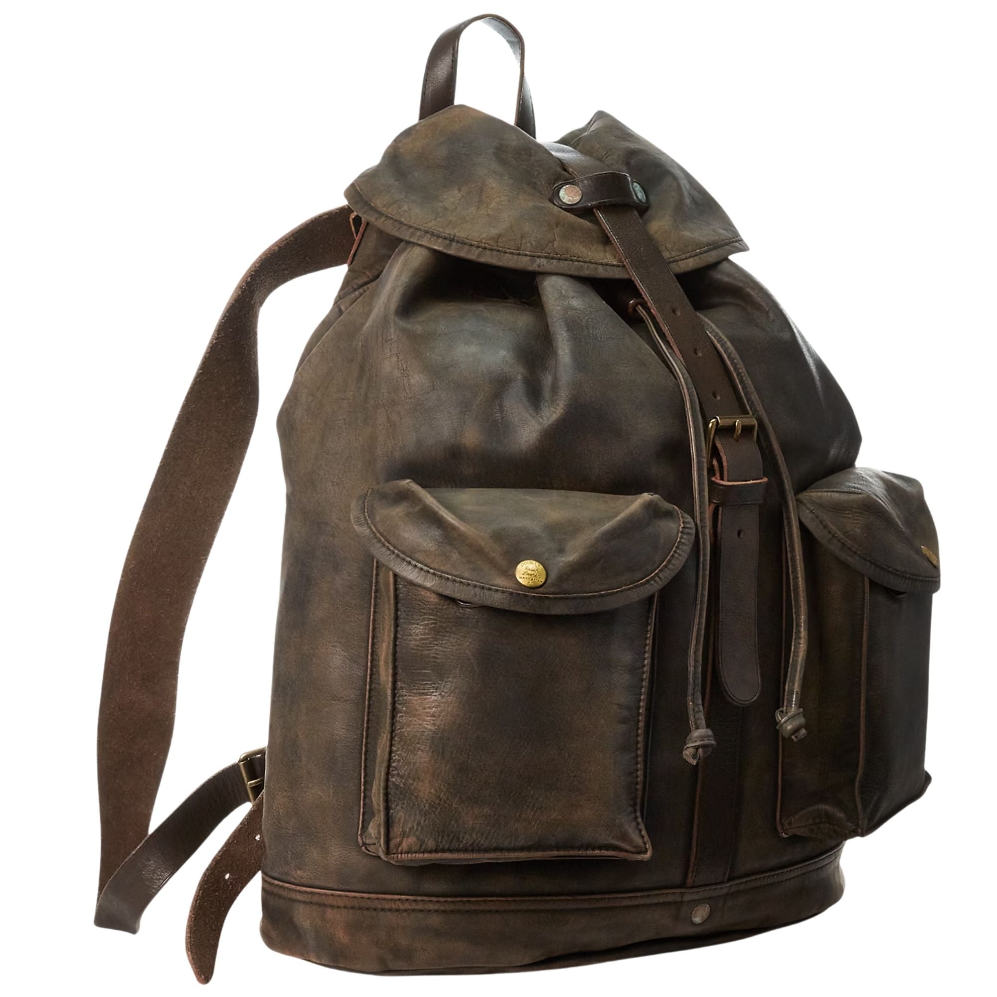 RRL by Ralph Lauren Leather Rucksack - Black/Brown