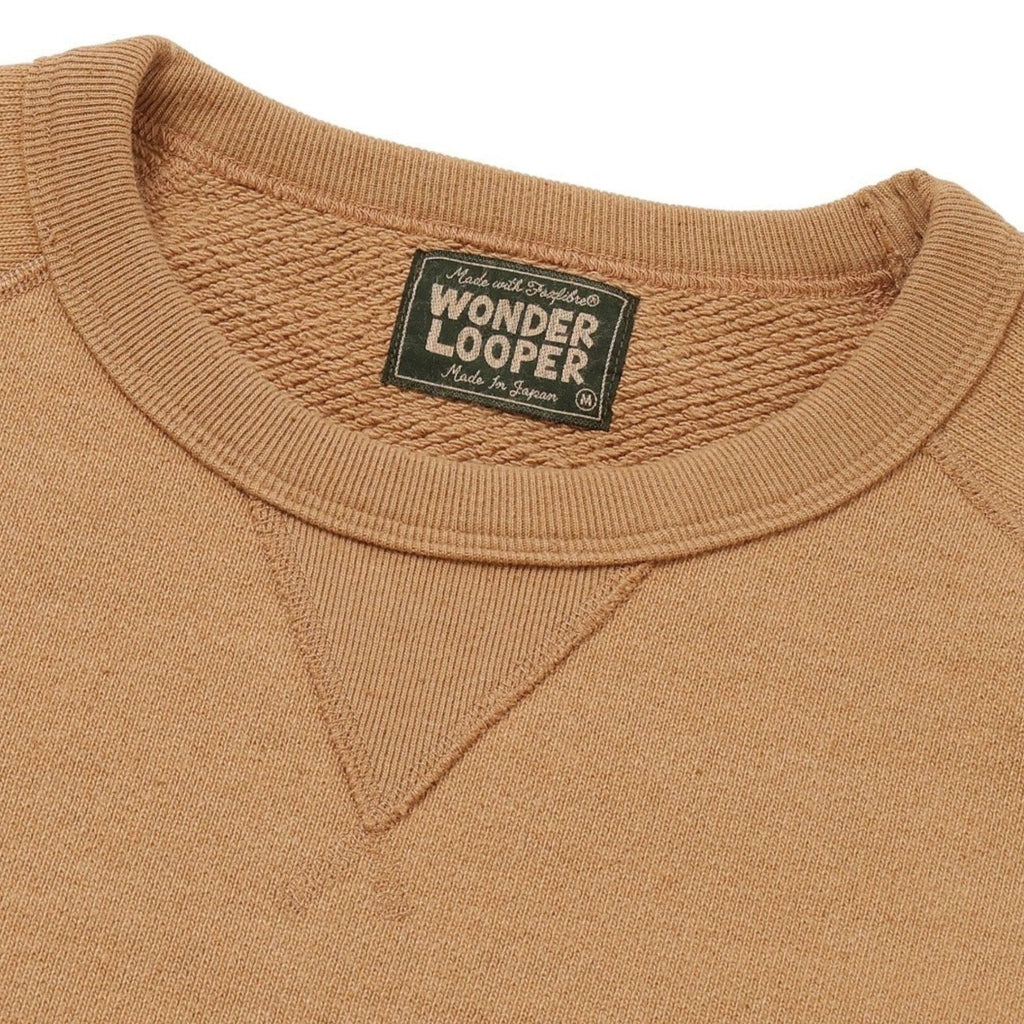 Wonder Looper Double Heavyweight French Terry Foxfibre Pullover Crewneck - Brown