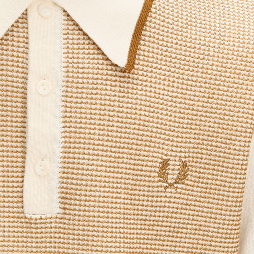 Fred Perry Tonic Waffle Knitted Shirt - Ecru