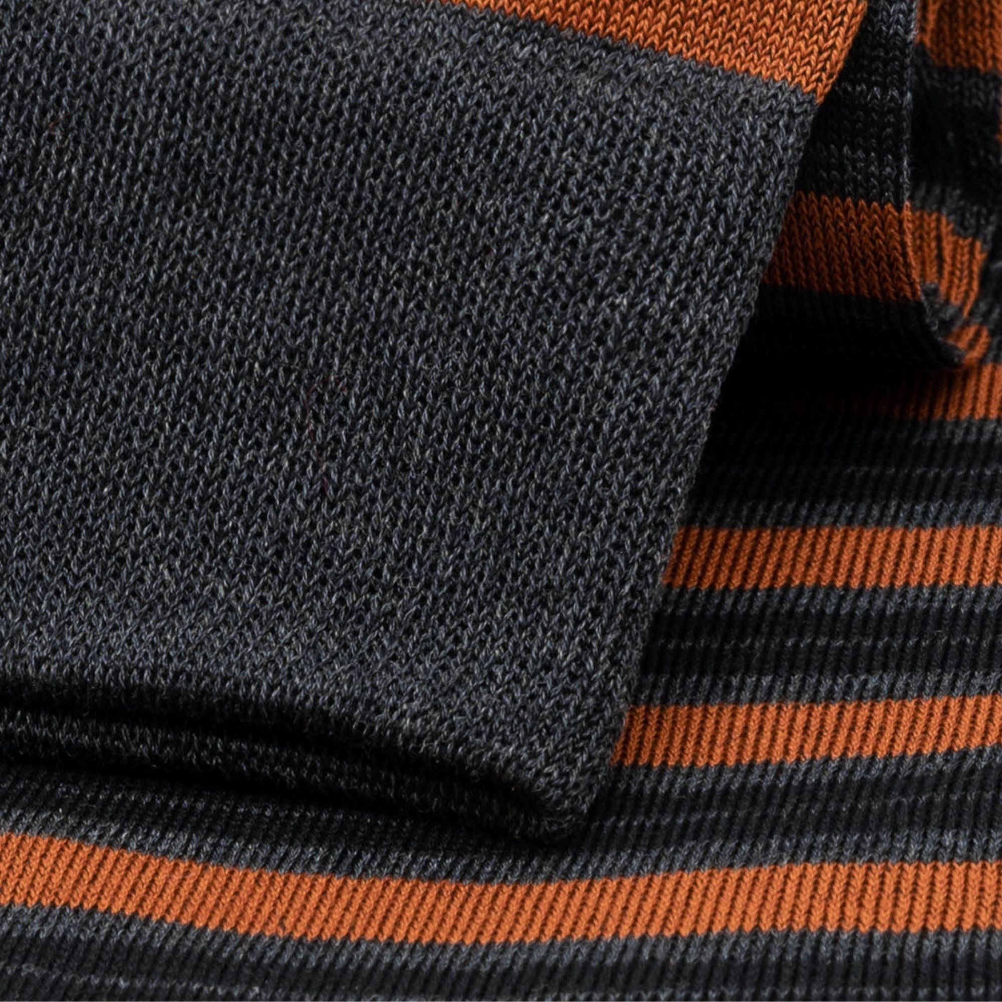 Stuarts London Brian Oak Striped Socks - Rust
