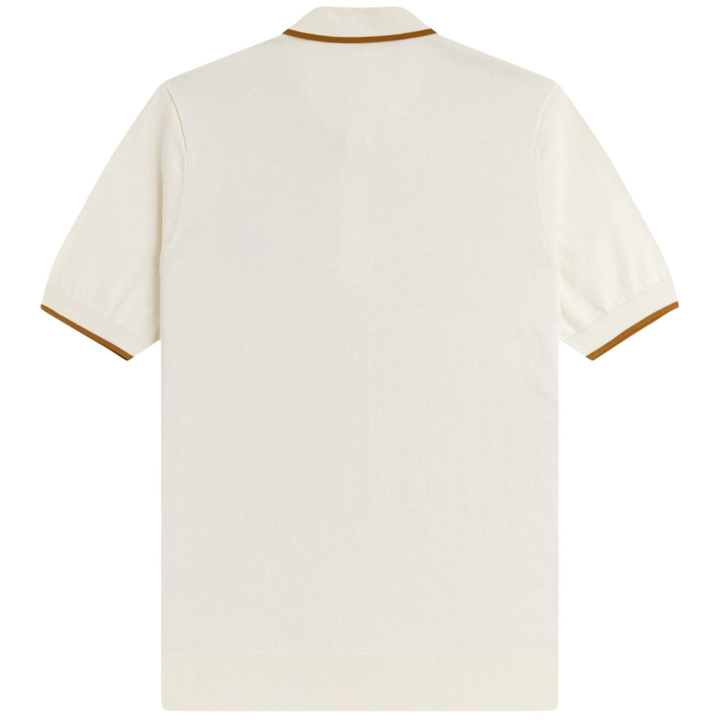 Fred Perry Tonic Waffle Knitted Shirt - Ecru
