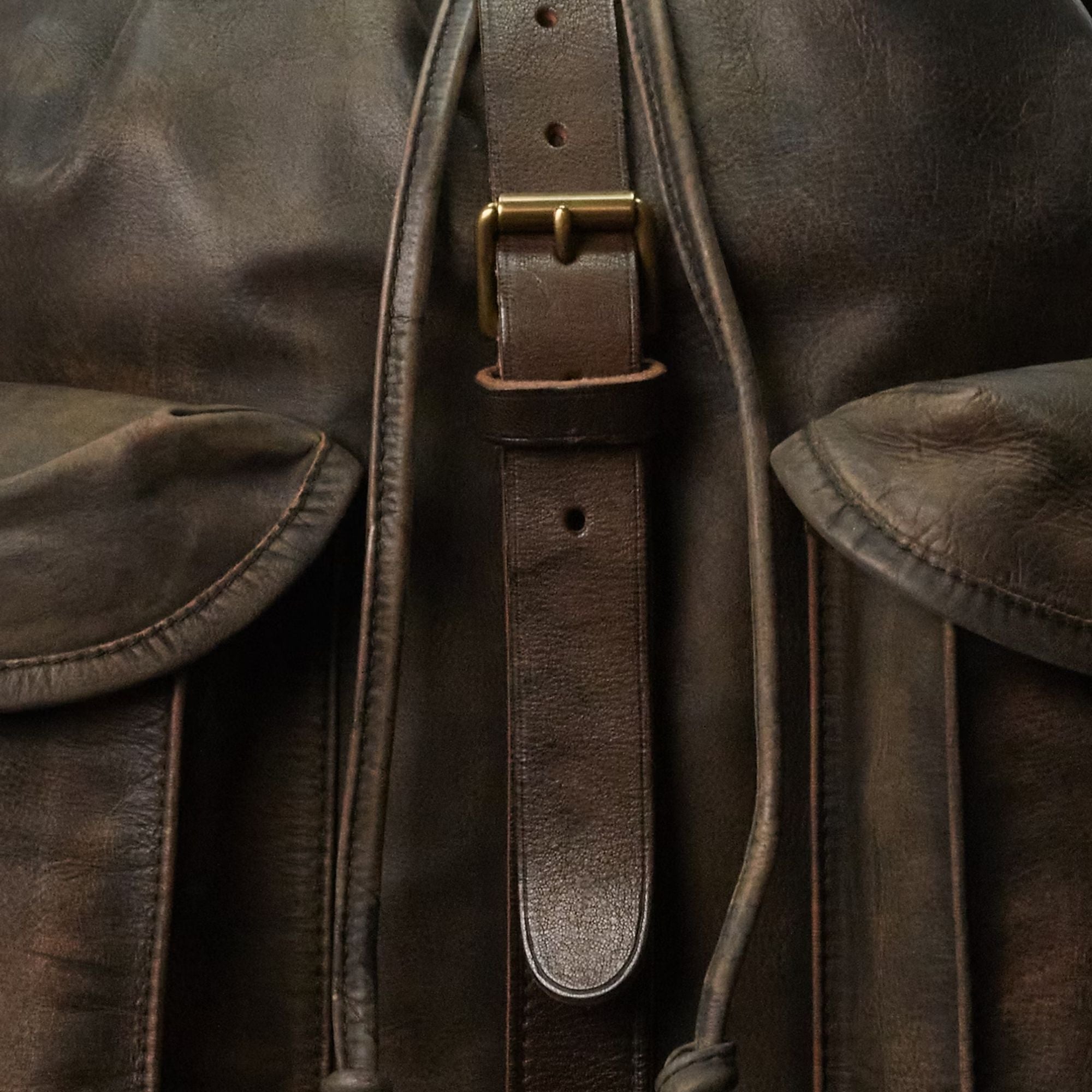 RRL by Ralph Lauren Leather Rucksack - Black/Brown