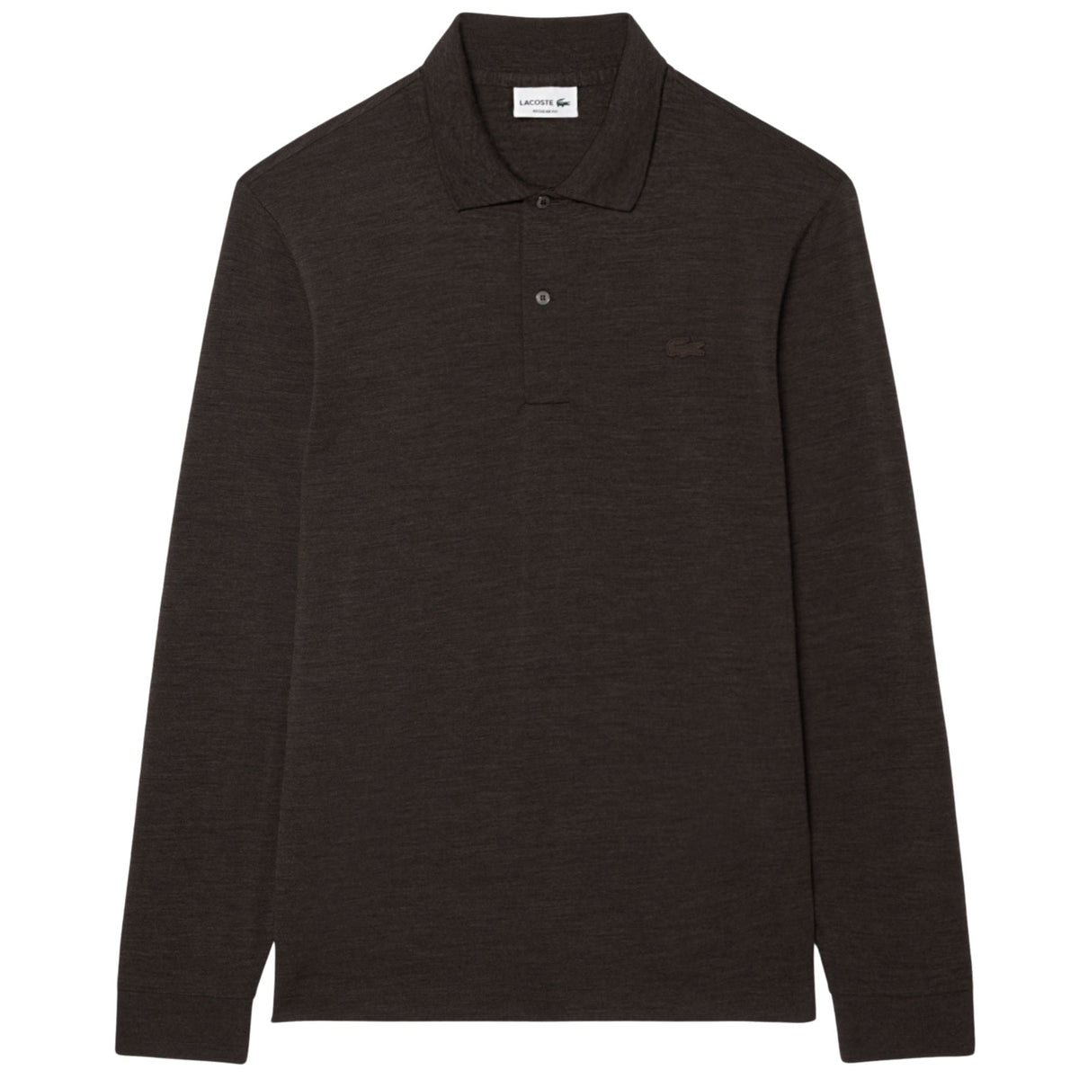 Lacoste Regular Fit Long Sleeved Wool Polo Shirt - Brown