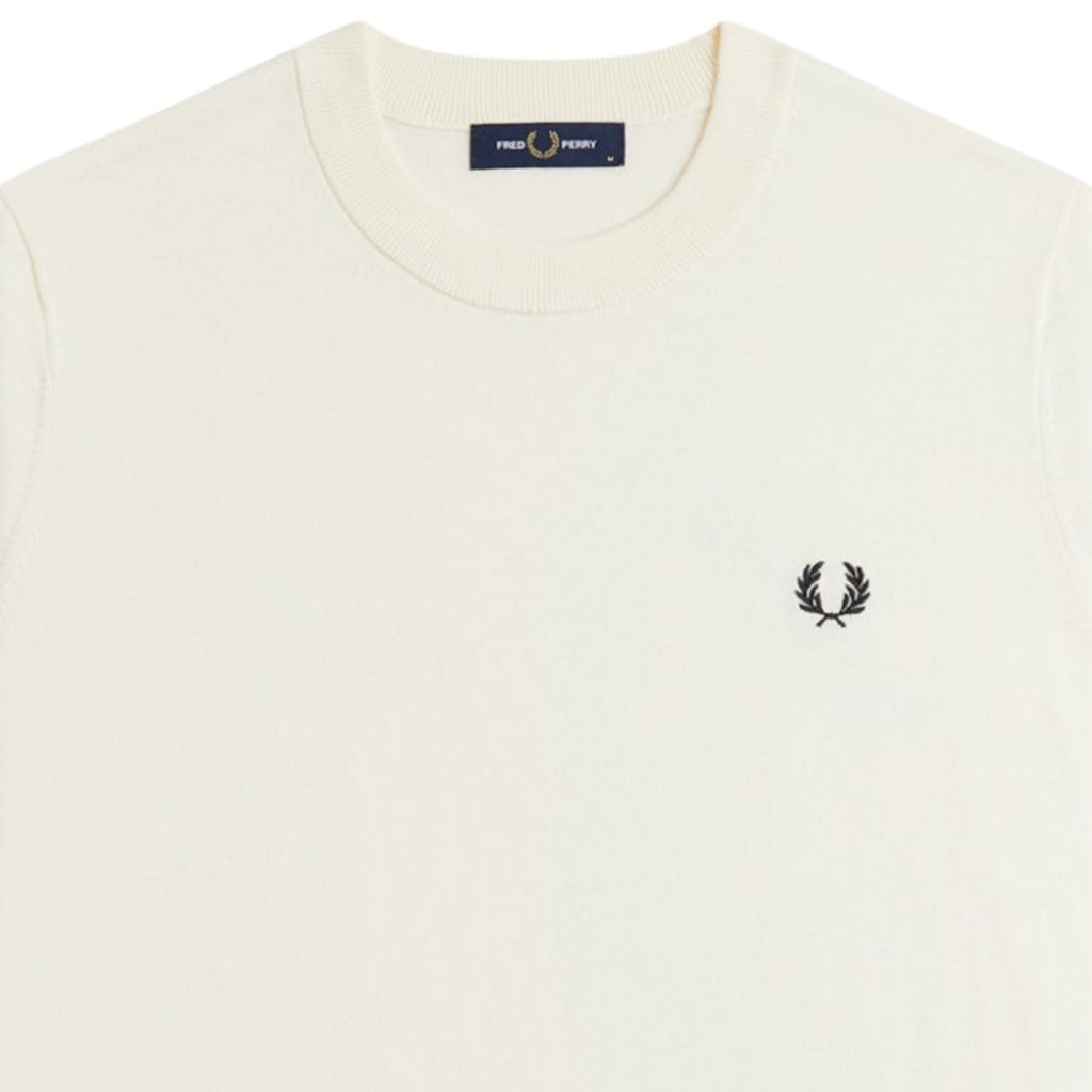 Fred Perry Long Staple Cotton Knitted T-Shirt - Ecru