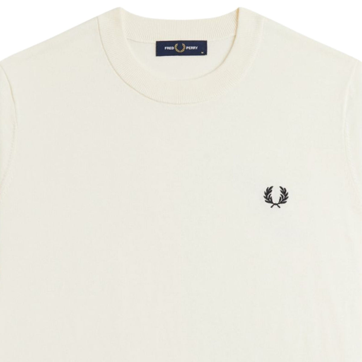 Fred Perry Long Staple Cotton Knitted T-Shirt - Ecru
