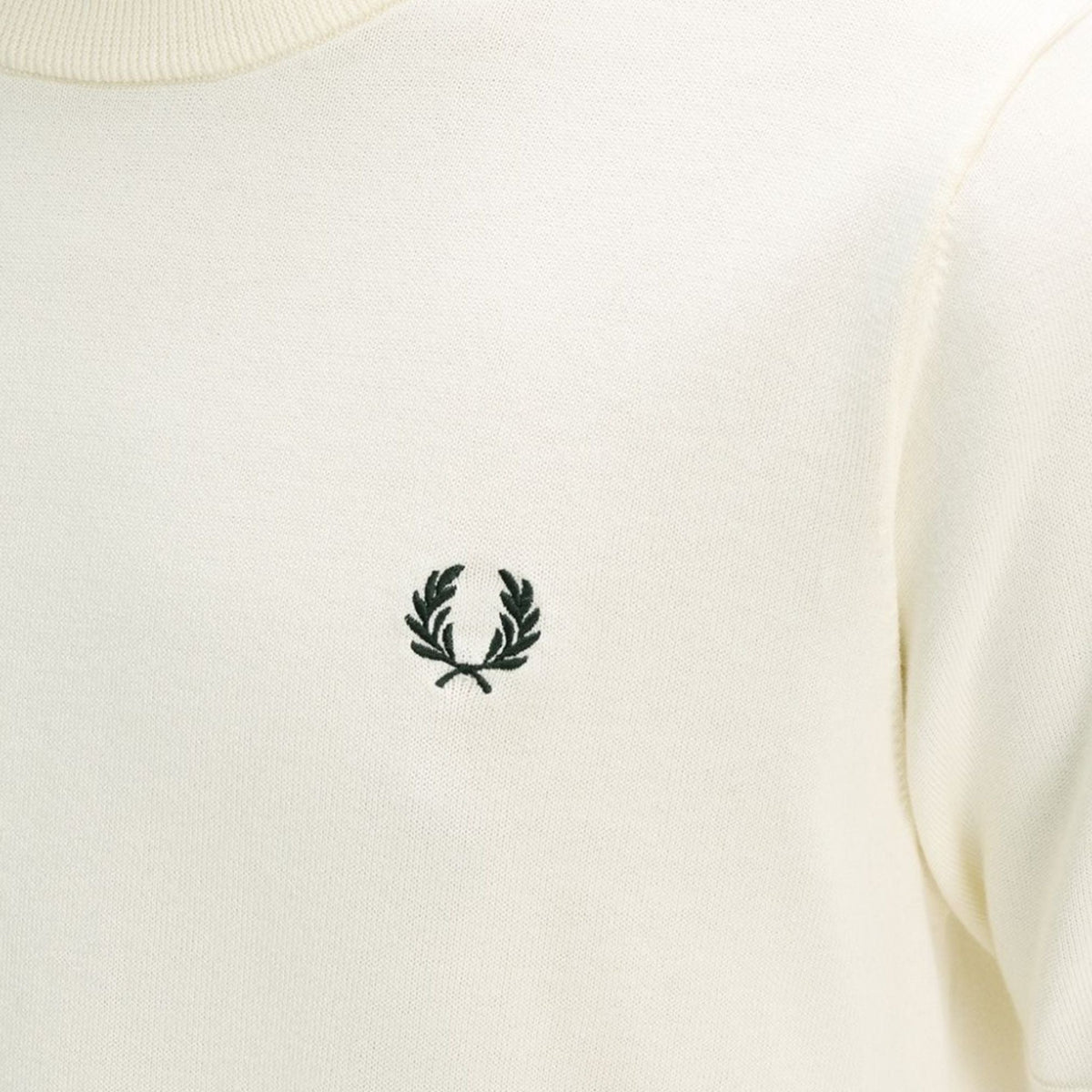 Fred Perry Long Staple Cotton Knitted T-Shirt - Ecru