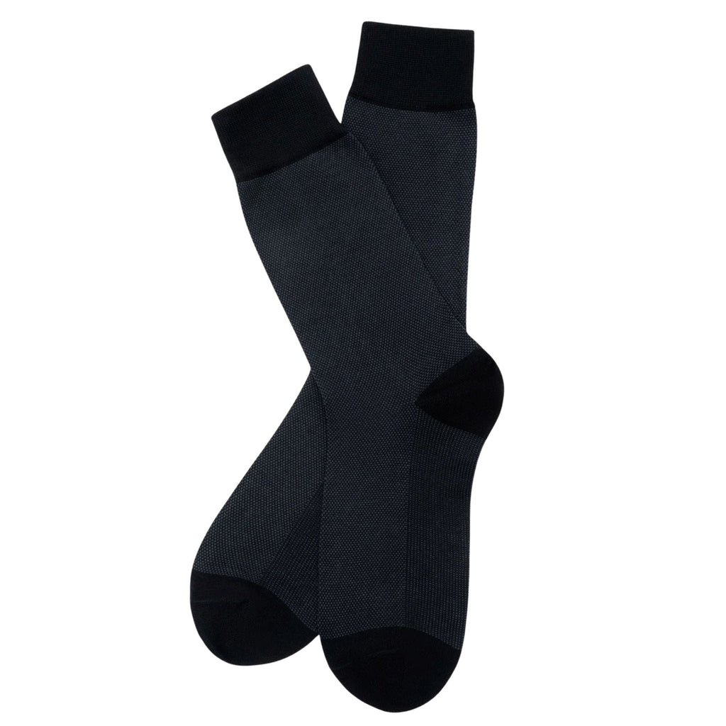 Stuarts London Brian Oak Birds Eye Patterned Socks - Black