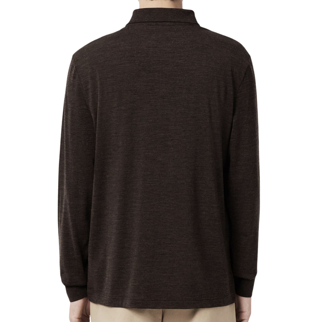 Lacoste Regular Fit Long Sleeved Wool Polo Shirt - Brown
