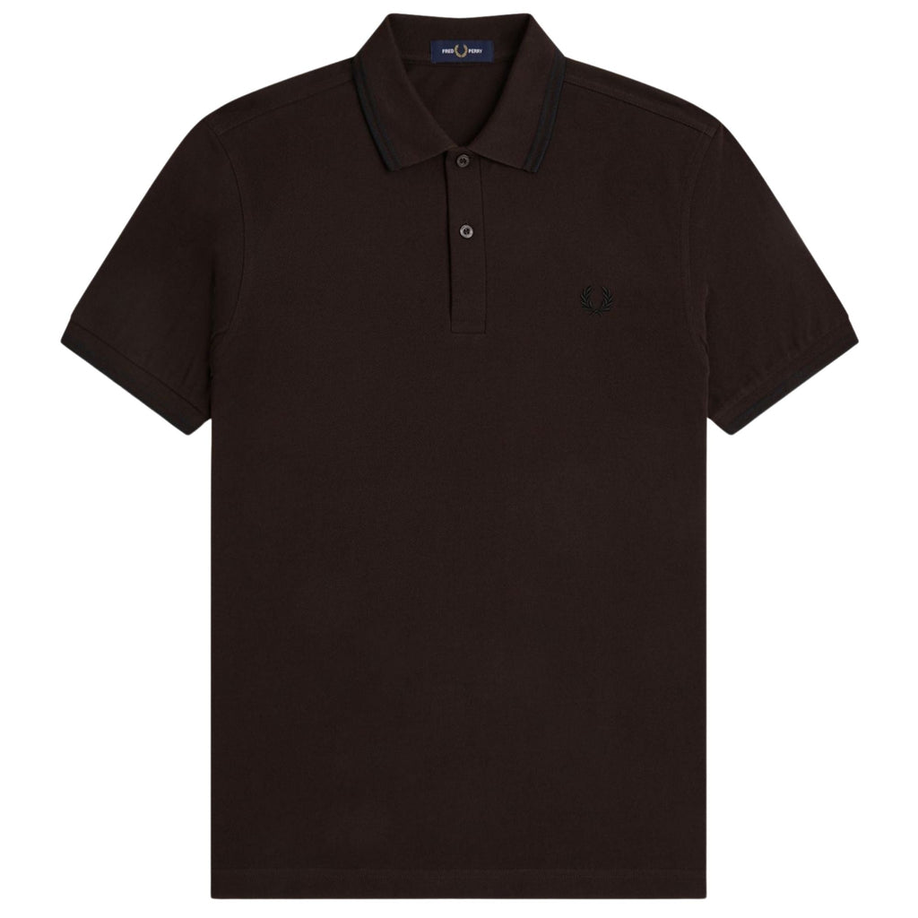 Fred Perry M3600 Twin Tipped Shirt - Rich Brown