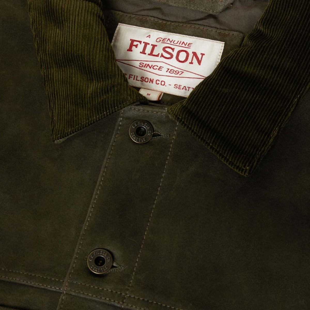 Filson Waxed Suede Short Cruiser - Otter Green