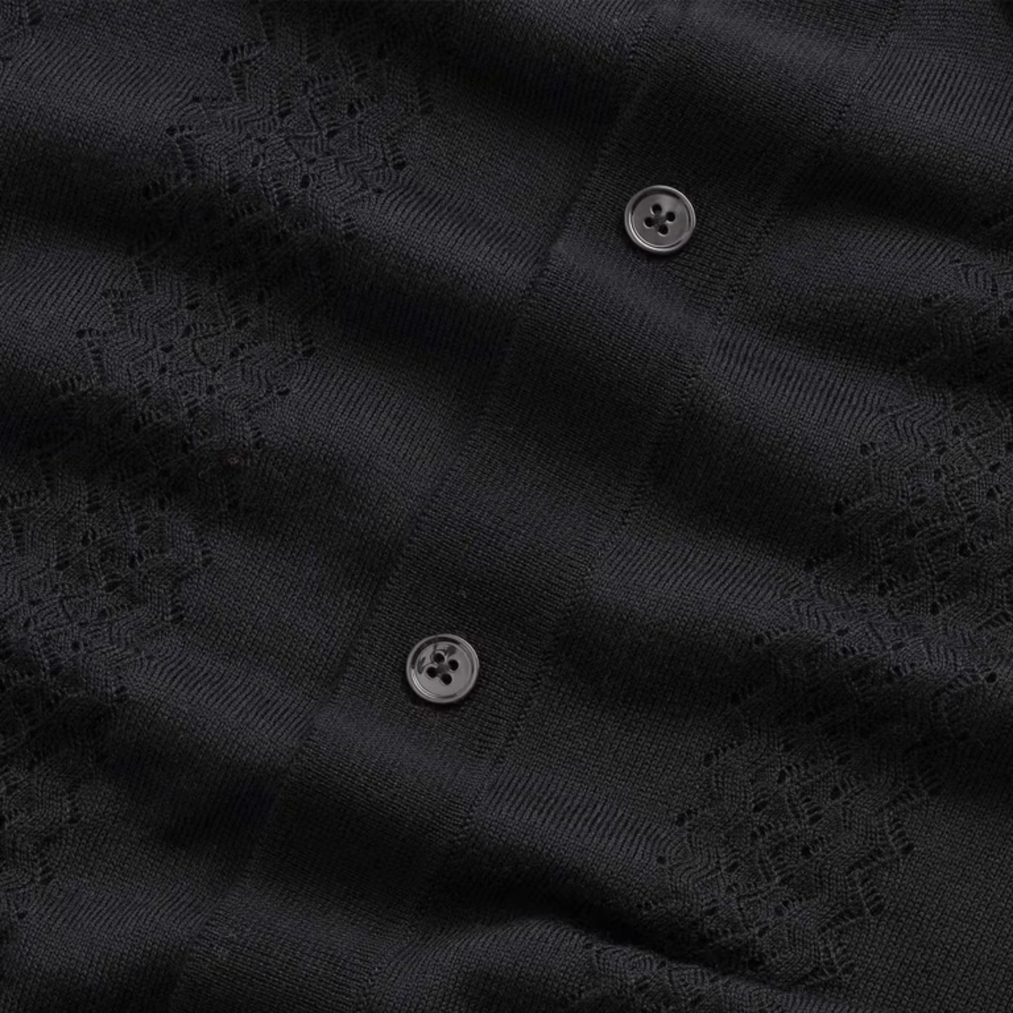 NN07 Thor Wool Blend Button Through Polo Shirt  - Deep Navy