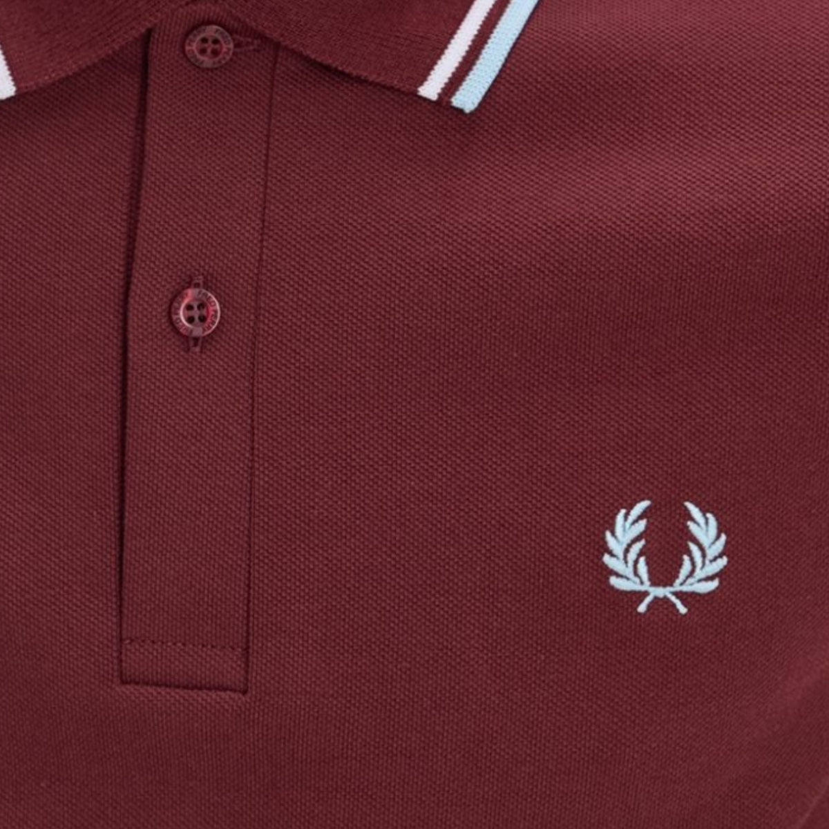 Fred Perry Reissues M12 Twin Tipped Polo - Maroon/White/Ice