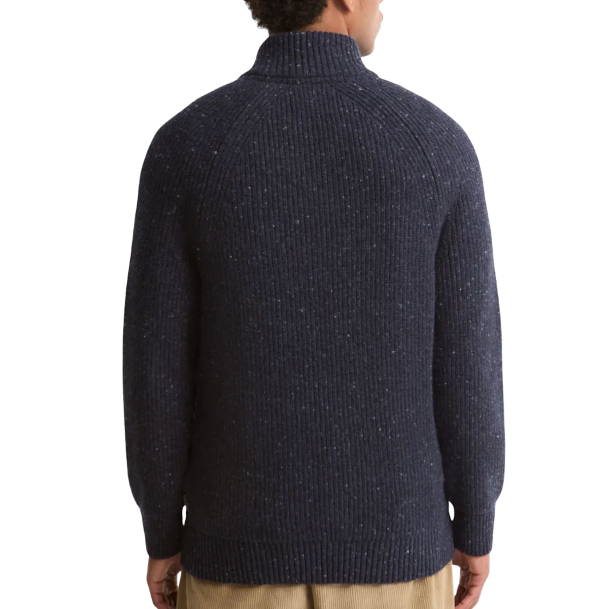 Barbour Fleck Half Zip - Navy