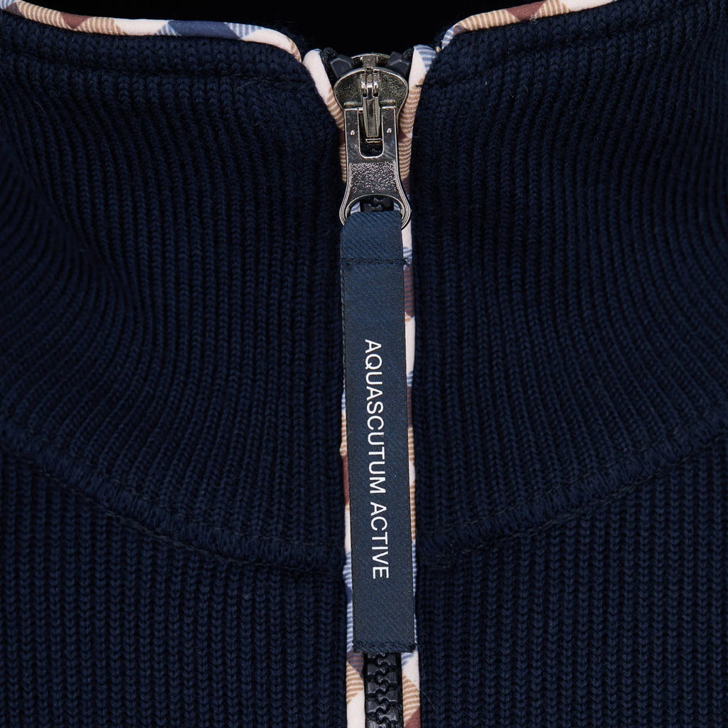 Aquascutum Tubolar FZ Sweater - Navy