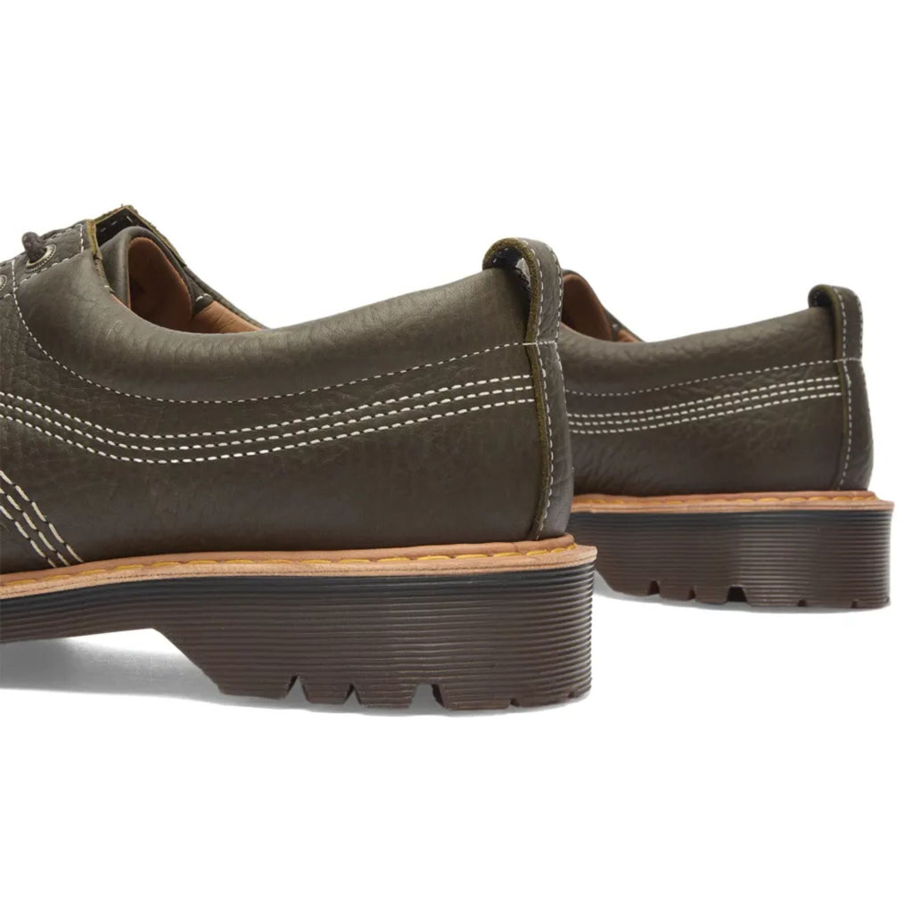 Dr. Martens Lowell Wild Grain Leather Moc Toe - Olive