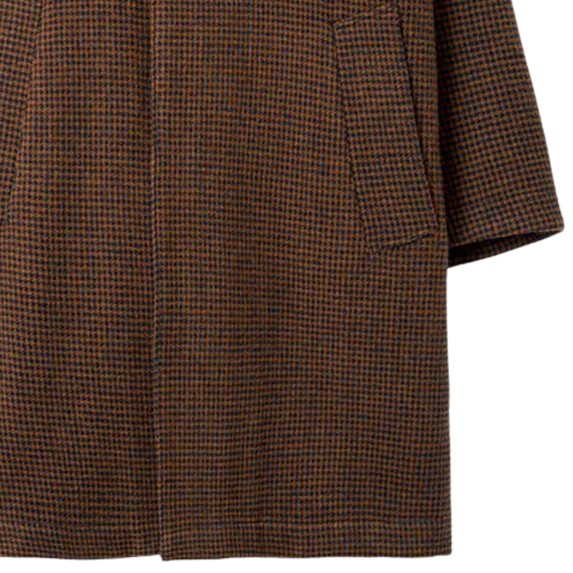 Universal Works Wool Tweed Mix Stan Coat - Navy/Brown