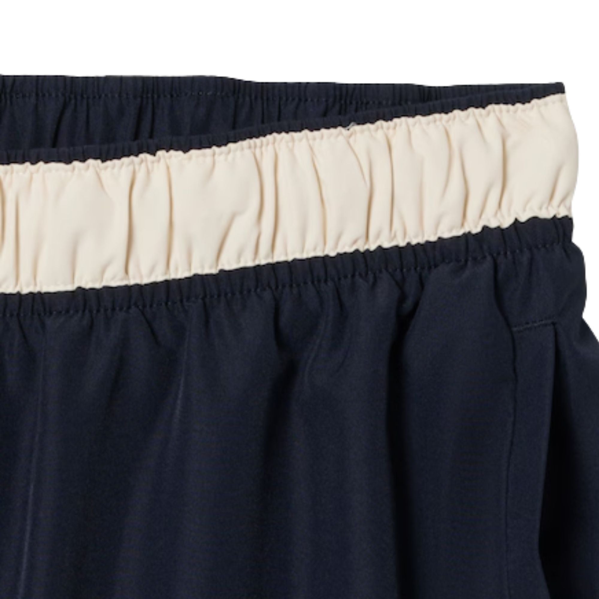 Mid Length Contrast Stripe Swim Trunks - Navy