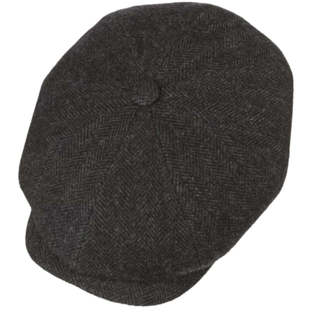Stetson Hats Hatteras Classic Wool Flat Cap - Black/Grey