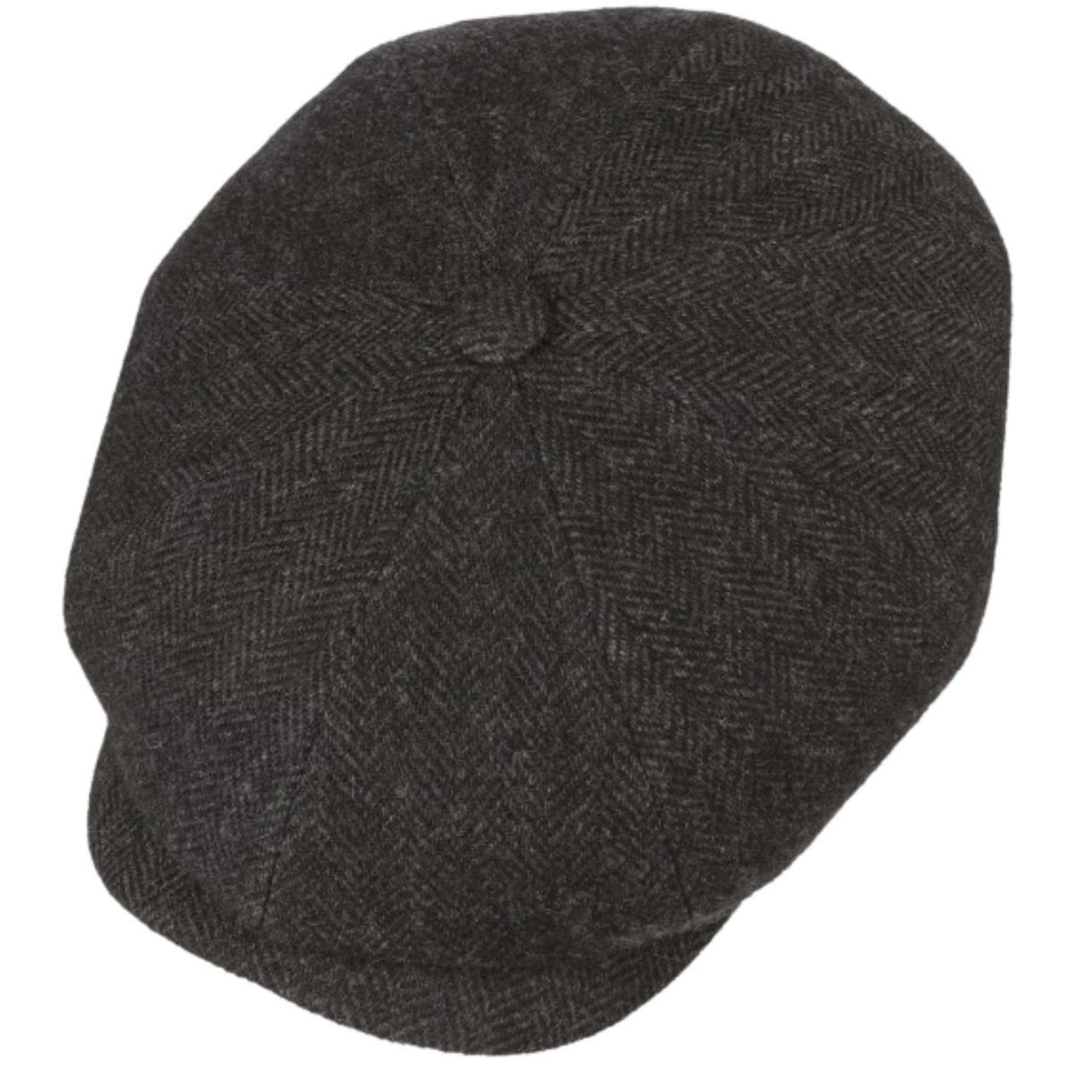 Stetson Hats Hatteras Classic Wool Flat Cap - Black/Grey