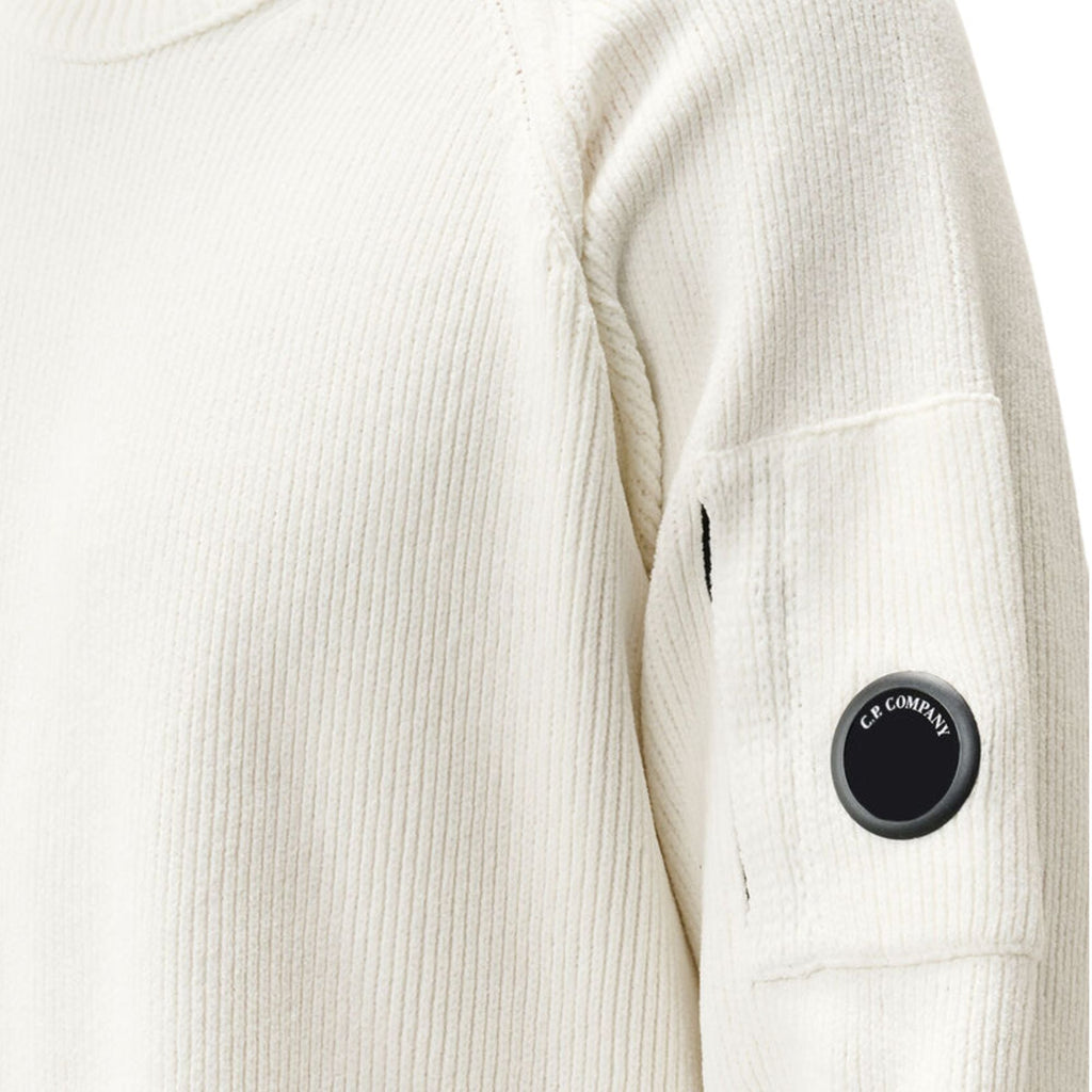 C.P Company Chenille Cotton Lens Crewneck Sweater - Ermine