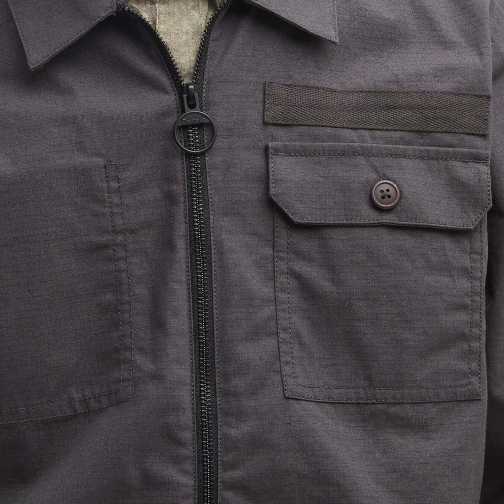 Barbour Crail Wax Ripstop Overshirt - Asphalt