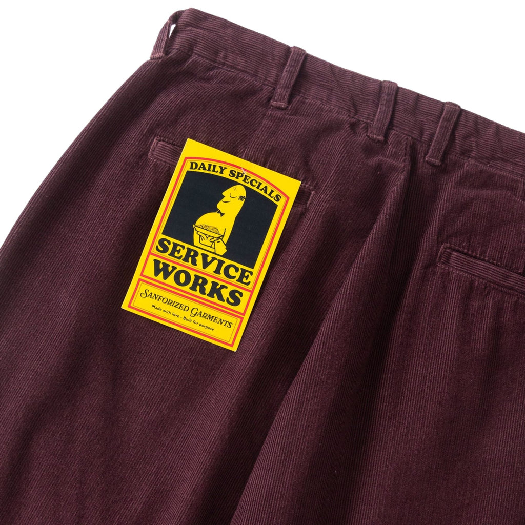 Service Works Fine Cord Part Timer Pant - Burgundy