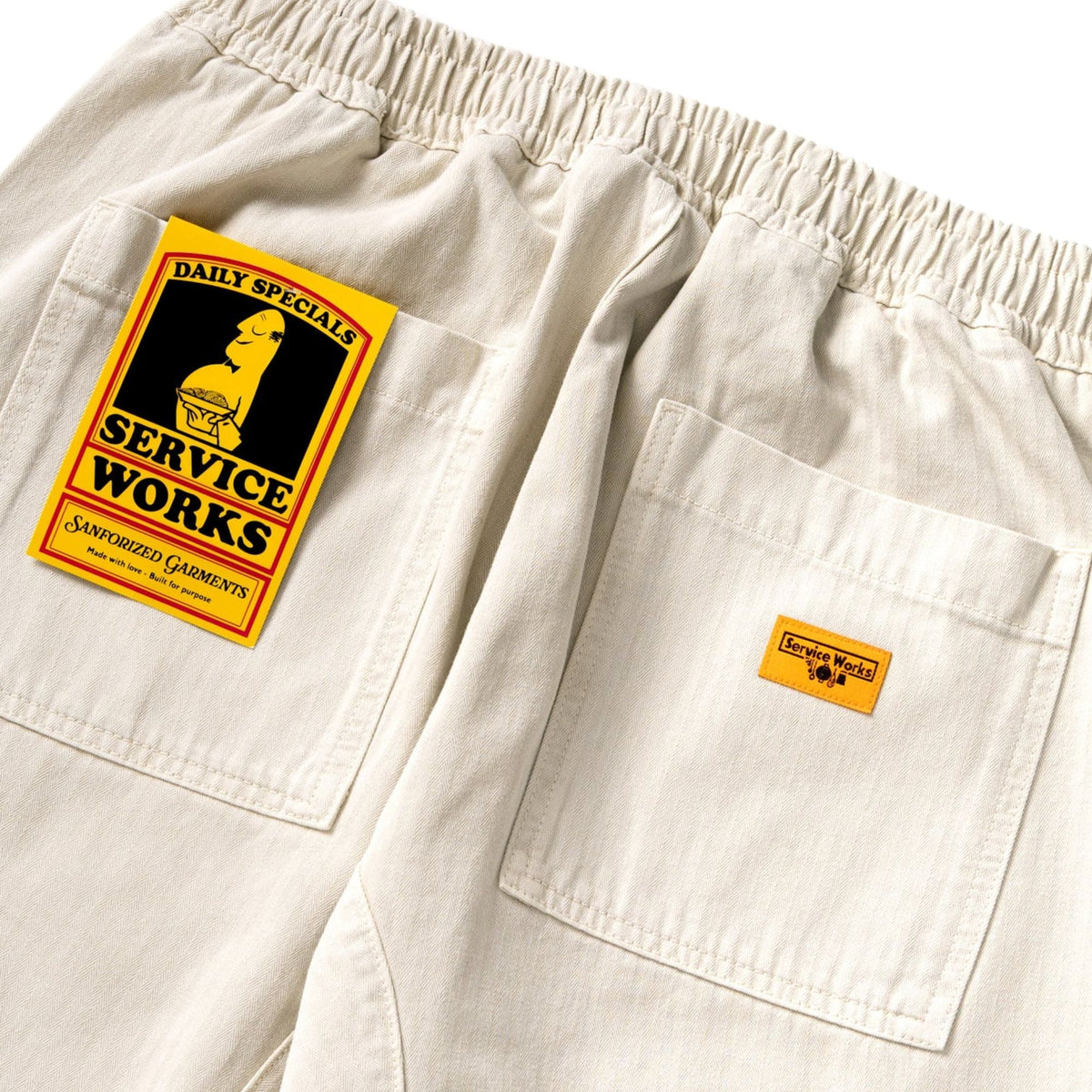Service Works Pigment Herringbone Chef Pants - Bone