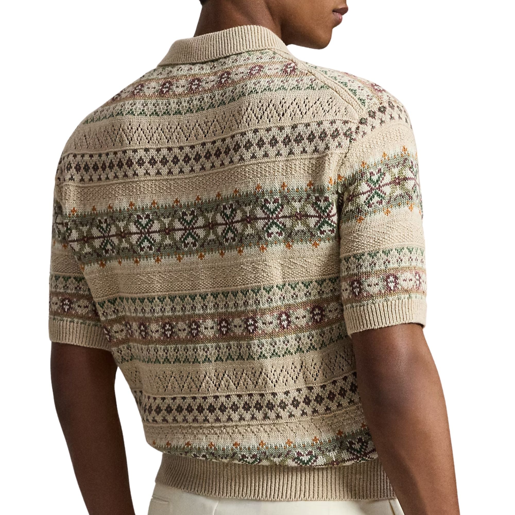 Polo Ralph Lauren Fair Isle Polo-Collar Jumper - Tan Combo