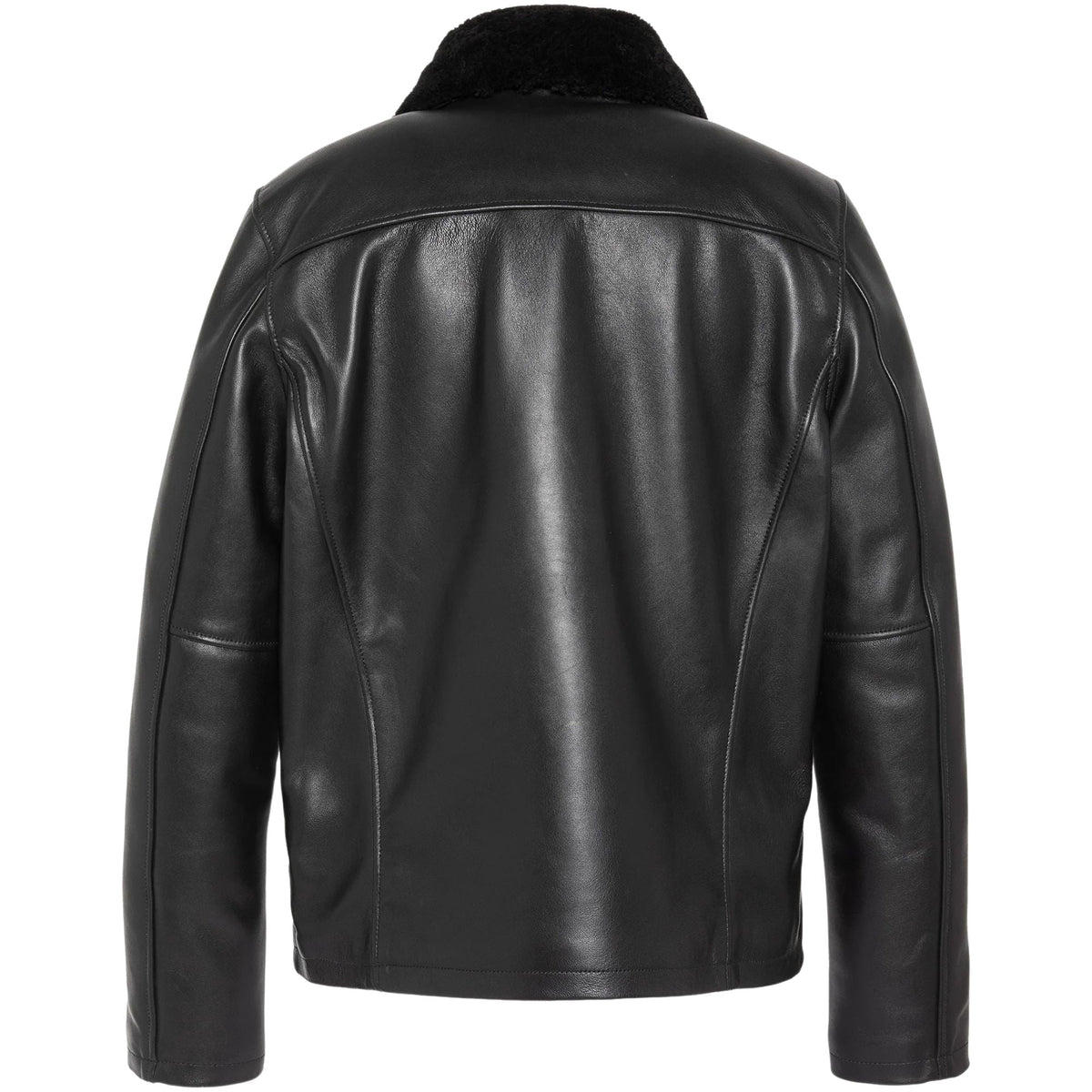 Schott Casual Lambskin Leather Jacket - Black